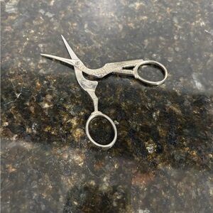 HOFFRITZ Silver-Tone Stork Vintage Sewing Scissors 3.75”